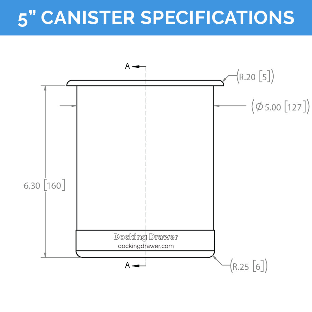 Diagram of 5-inch canister specifications