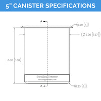 Thumbnail for Diagram of 5-inch canister specifications