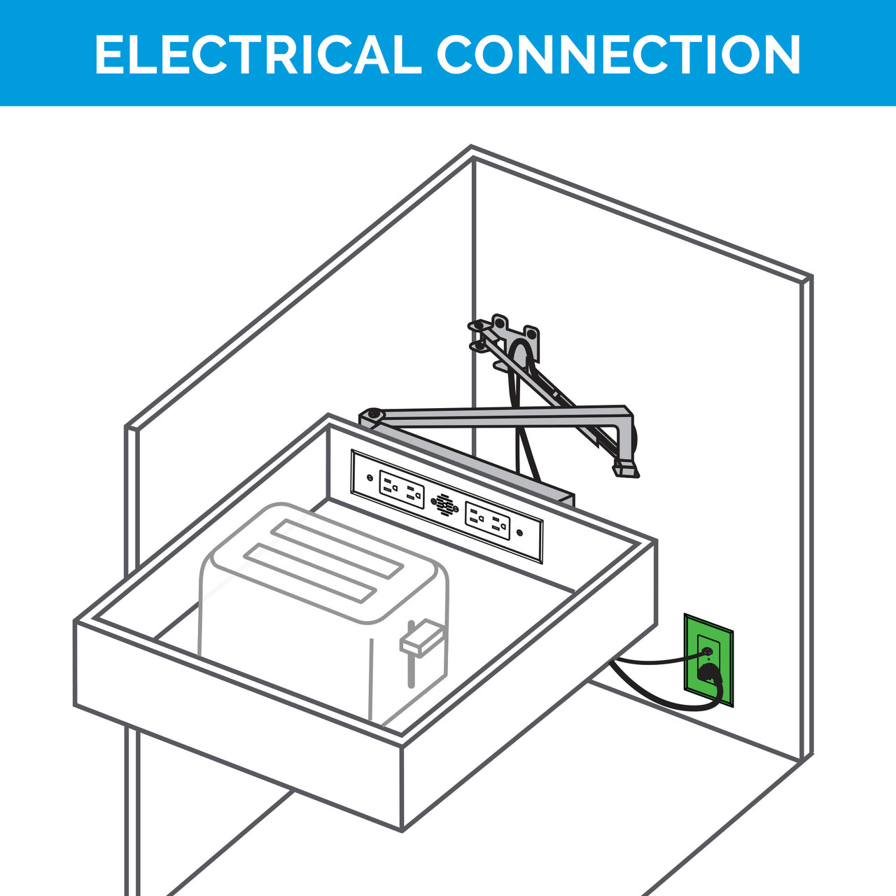 Appliance In-Drawer Outlet Kit with Blade Limit Switch