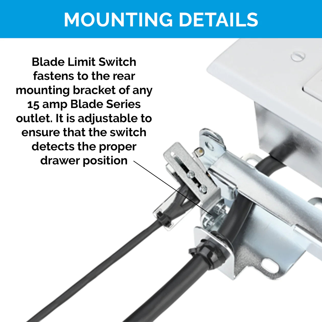Appliance In-Drawer Outlet Kit with Blade Limit Switch