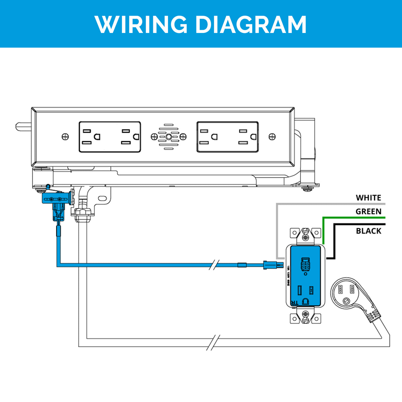 Appliance In-Drawer Outlet Kit with Blade Limit Switch