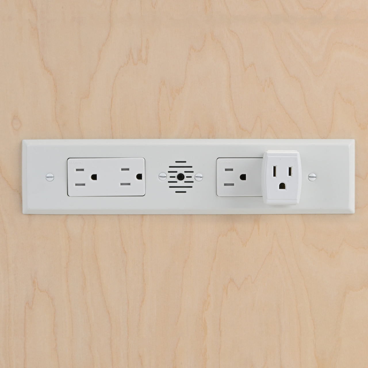 Docking Drawer Blade Duo and Leviton Grounded Triple Cube Outlet Adapter