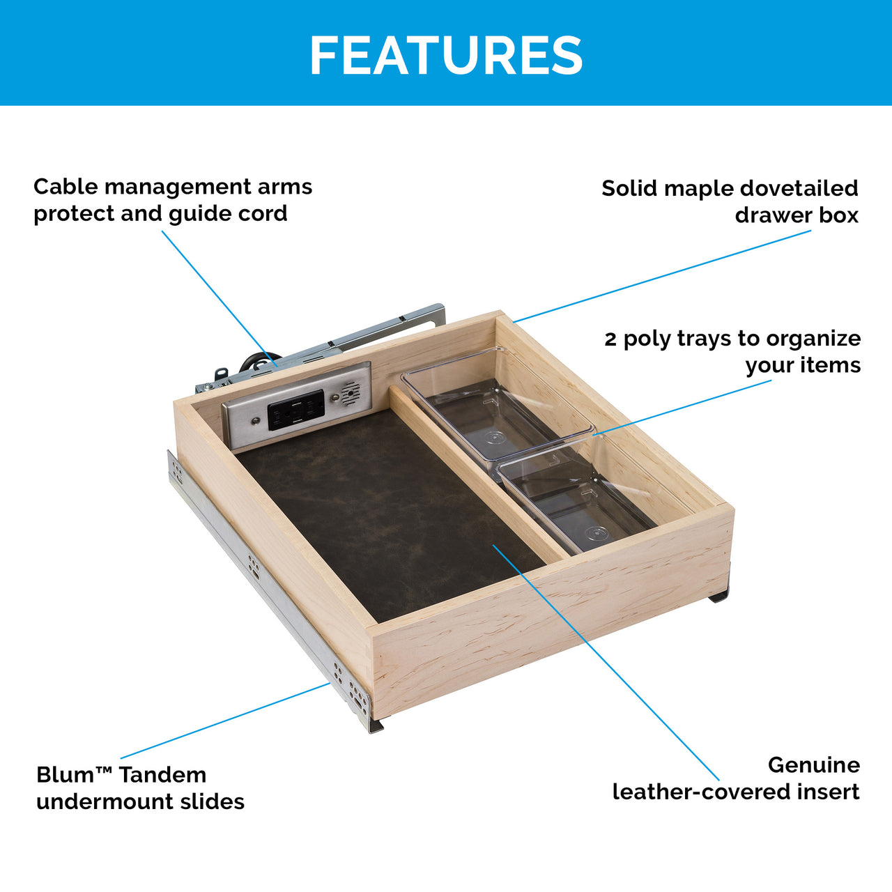 Preconfigured Vanity Drawer for Frameless Cabinets