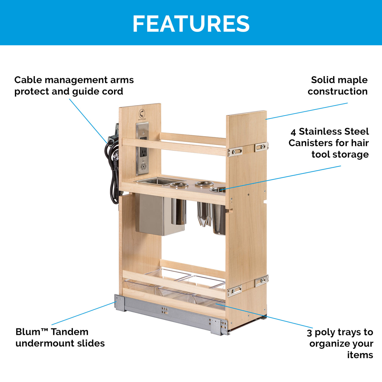 Preconfigured Vanity Grooming Organizer