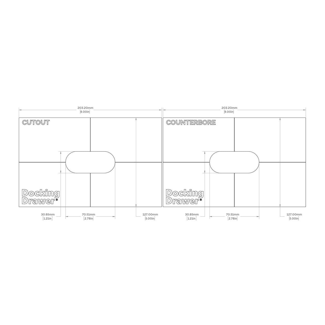 Counterbore Duplex Jig Template for Prado Unifit Duplex Outlets | DXF Download