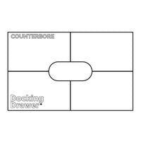 Thumbnail for Counterbore Duplex Jig Template for Prado Unifit Duplex Outlets | DXF Download