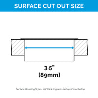 Thumbnail for Diagram of Surface cut-out size for the Docking Drawer Pop-Up outlet.