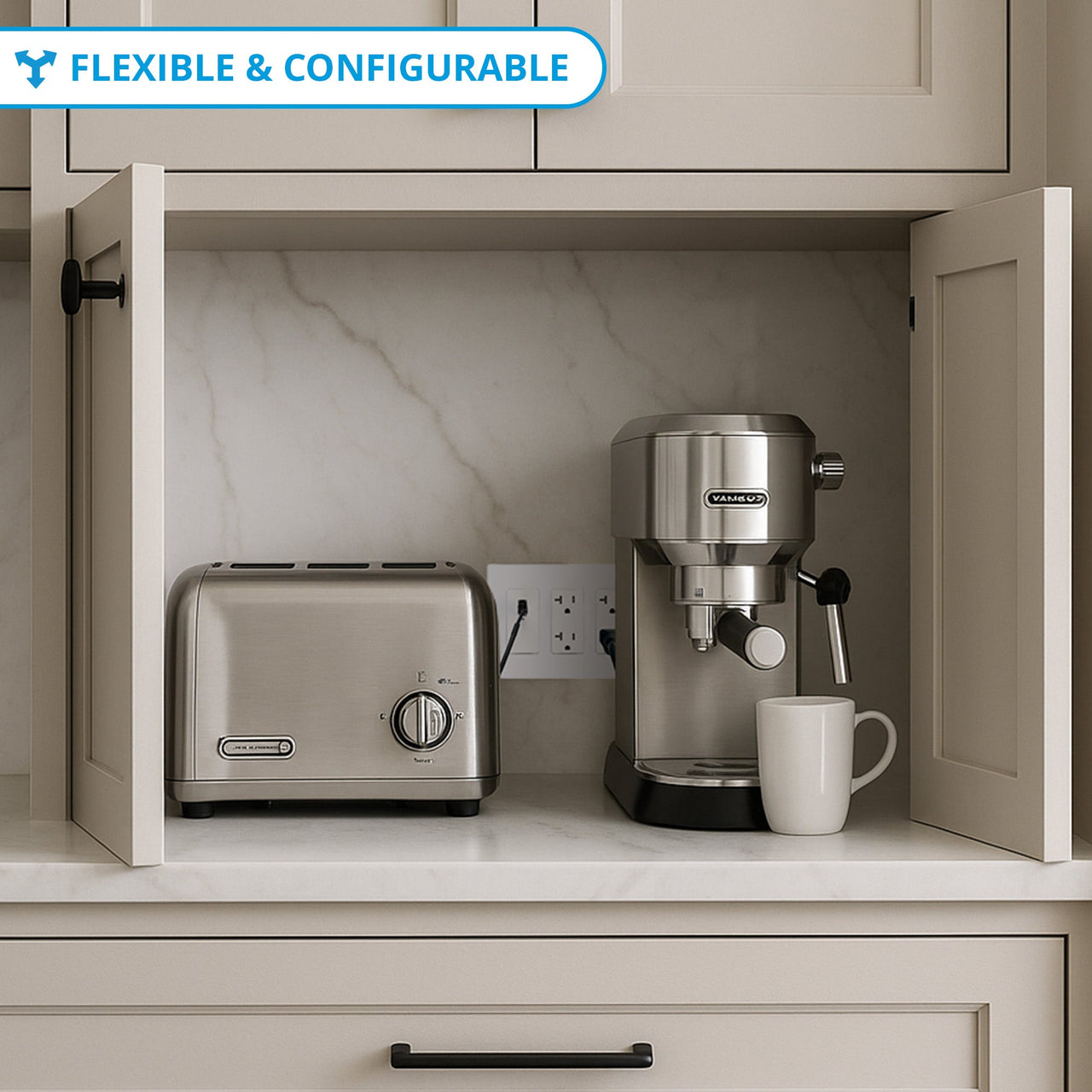 Appliance Garage Hinged Door Outlet Solutions