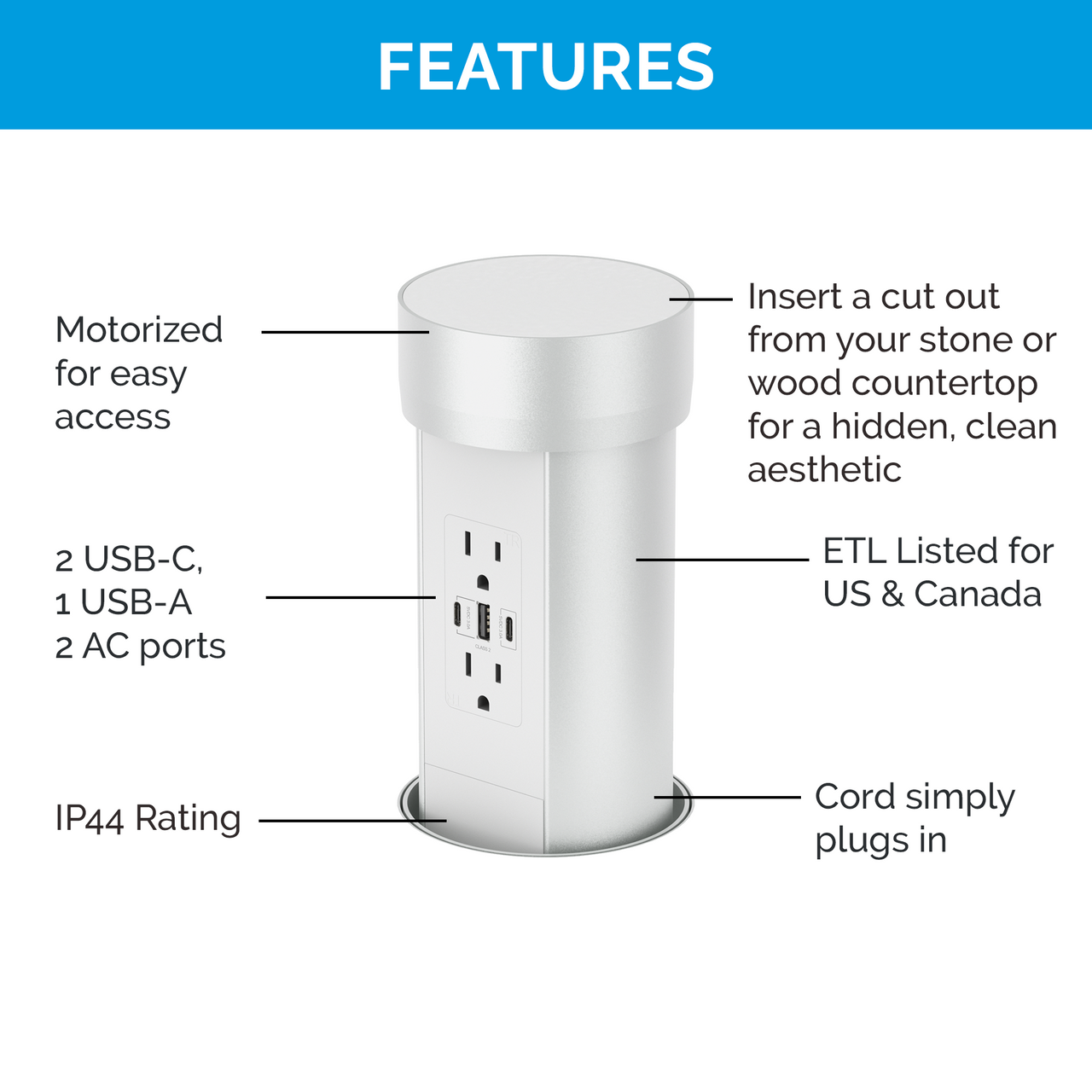 Point Pod Connect Pop-Up Outlet | Docking Drawer