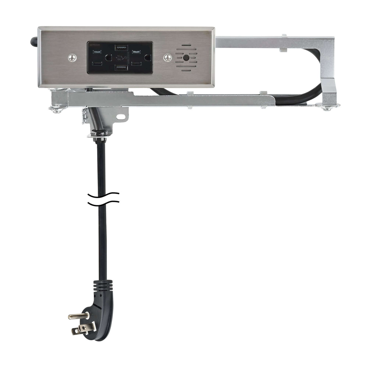 15 amp Blade Outlet stainless steel color charging station.
