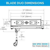 Thumbnail for 15 amp Blade Duo In drawer Outlet dimensions diagram